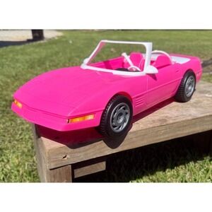 Vintage 1994 Mattel Barbie Pink Corvette Convertible 2-Seater Toy Car 17 Inch